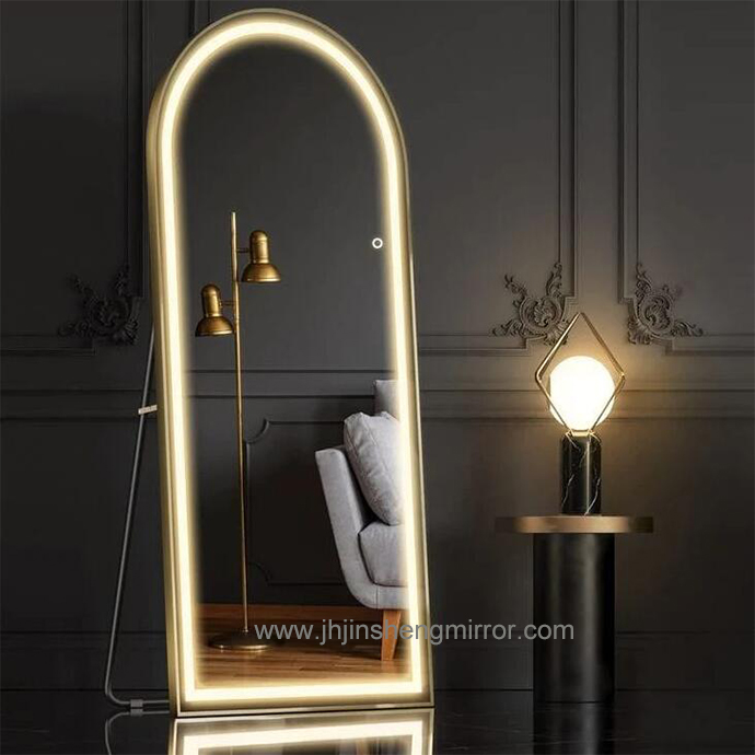 JS-156 Gold Arch LED Full Length Mirror Manufacturer