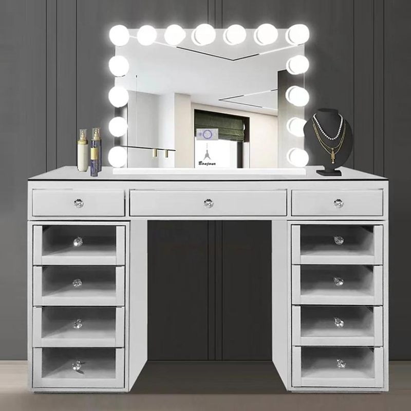 JS-227 Hollywood Vanity Mirror with Mirrored Dressing Table Manufacturer
